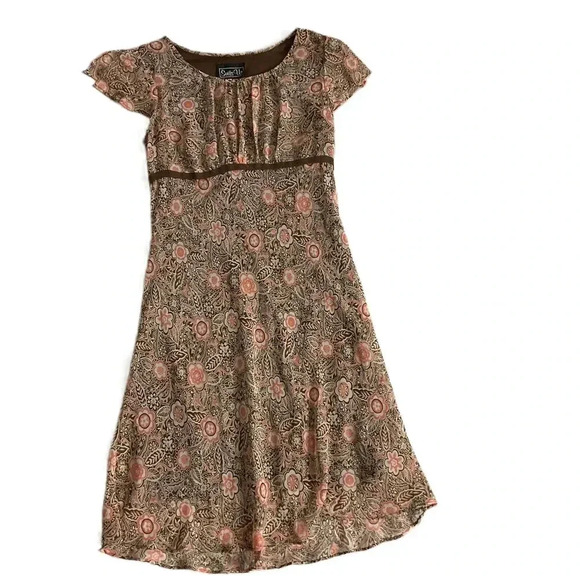 Suits Us Multi Color Floral Print‎ Y2K A Line Dress Size 10 - Picture 1 of 8